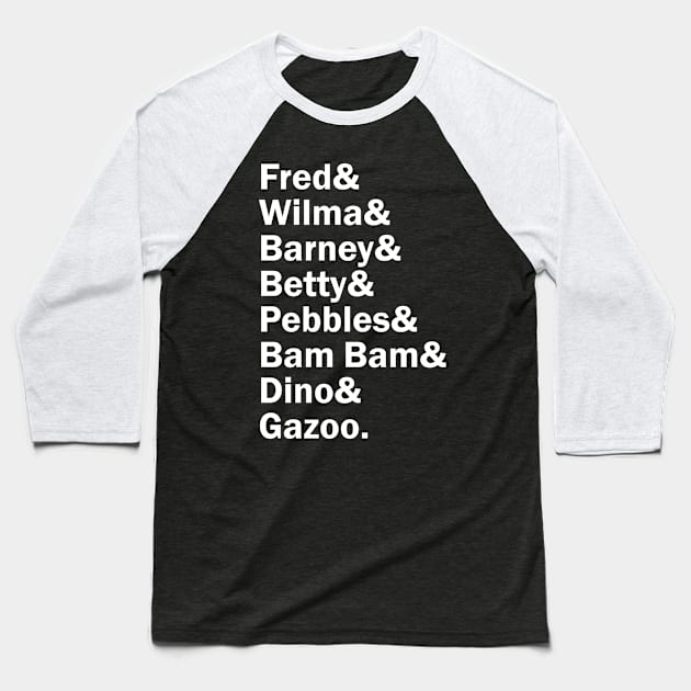 Funny Names x The Flintstones Baseball T-Shirt by muckychris